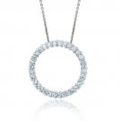 Sterling Silver 1.6ct. TGW Blue Topaz Open Circle Pendant P11155BT
