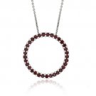 Sterling Silver 1.6ct. TGW Garnet Open Circle Pendant P11155G