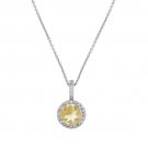 Sterling Silver 1.85ct. TGW Citrine & CZ Round Pendant P11150C