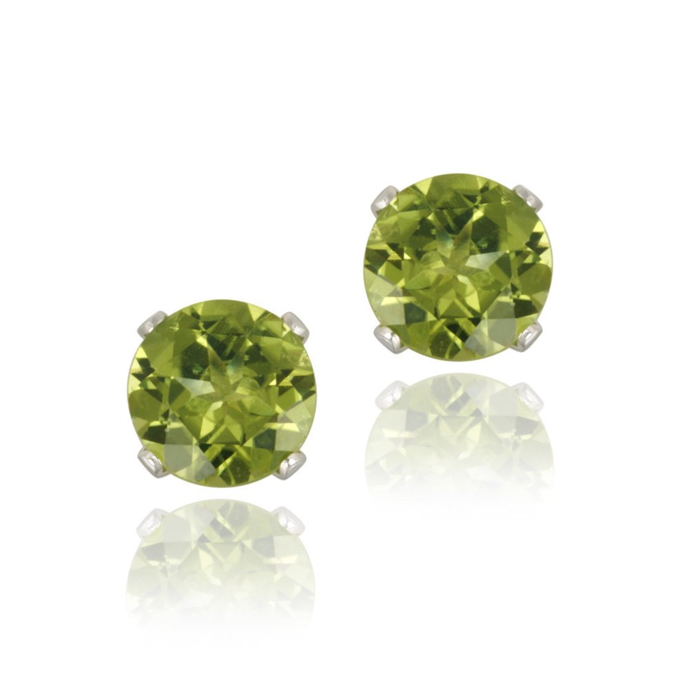 Sterling Silver 1.8ct Peridot Stud Earrings, 6mm E12011PD