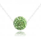 Sterling Silver 10mm Peridot Crystal Fireball Necklace P12658PD