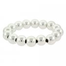 Sterling Silver 12mm Beaded Stretch Bracelet B9968