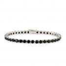 Sterling Silver 14ct Black Spinel Tennis Bracelet B10735BSP