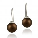 Sterling Silver 14mm Bronze Shell Pearl Drop Earrings E12160BZ