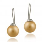 Sterling Silver 14mm Peach Shell Pearl Drop Earrings E12160OR