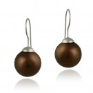 Sterling Silver 16mm Bronze Shell Pearl Drop Earrings E12161BZ