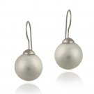 Sterling Silver 16mm White Shell Pearl Drop Earrings E12161PL