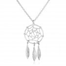 Sterling Silver 17 inch Necklace with Dream Catcher Pendant