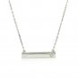 Sterling Silver 18 inch Bar Necklace with Diamond and Engraved Heart