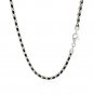 Sterling Silver 18 inch Necklace with Black Cubic Zirconias