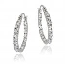 Sterling Silver 18mm Inside Out CZ Hoop Earrings H10877