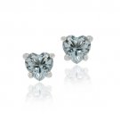 Sterling Silver 1ct Blue Topaz 5mm Heart Stud Earrings E11922BT