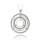 Sterling Silver 1ct Diamond Four Circle Dangle Necklace P13446