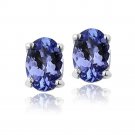 Sterling Silver 1ct Tanzanite 6x4 Oval Stud Earrings E10097T