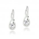 Sterling Silver 1ct White Topaz Infinity Leverback Earrings E13261WT