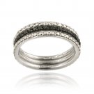 Sterling Silver 2-5ct Black Diamond Stackable Eternity Band Rings Set Size 10 R12349M4-10