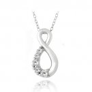 Sterling Silver 2-5ct White Topaz Infinity Journey Necklace P13260WT