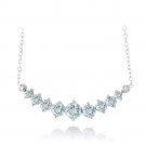 Sterling Silver 2.1ct Blue Topaz & Diamond Accent Frontal Journey Necklace N13022BT