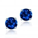 Sterling Silver 2.1ct Created Sapphire Stud Earrings, 6mm E11524CBS