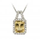 Sterling Silver 2.25ct Citrine and Diamond Accent Necklace P12285C