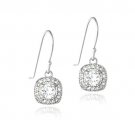 Sterling Silver 2.25ct White Topaz Square Dangle Earrings E13367WT