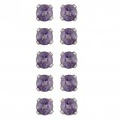 Sterling Silver 2.5ct Amethyst 4mm Stud Earrings, Set of 5 S12009A-5