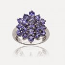 Sterling Silver 2.5ct TGW Tanzanite Flower Ring R13895T-7