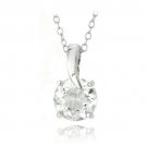 Sterling Silver 2.5ct White Topaz Round Curve Necklace P13371WT
