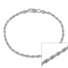 Sterling Silver 2.75mm Italian Rope Chain Bracelet B10926-8