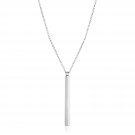 Sterling Silver 24 inch Necklace with Long Polished Bar Pendant