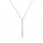 Sterling Silver 24 inch Necklace with Long Polished Bar Pendant
