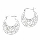 Sterling Silver 24mm Round Filigree Earrings E9063
