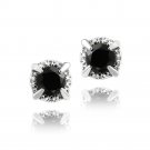 Sterling Silver 2ct Black Spinel Round Stud Earrings E12353BSP