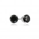 Sterling Silver 2ct Black Spinel Round Stud Earrings, 6mm E11524BSP