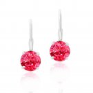 Sterling Silver 2ct Created Ruby Leverback Earrings E12897LRU