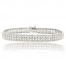 Sterling Silver 2ct Diamond Three Row Bracelet B11101