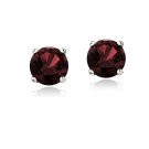 Sterling Silver 2ct Garnet 6mm Stud Earrings E11524G