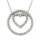 Sterling Silver 3 in 1 CZ Heart & Circle Pendant P10627