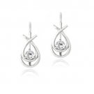 Sterling Silver 3-4ct White Topaz Double Teardrop Leverback Earrings E13263WT