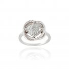 Sterling Silver 3-4ct White Topaz Love Knot Ring Size 8 R13089WT-8