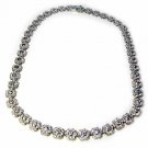 Sterling Silver 3-5ct CZ Flower Link Necklace 1146
