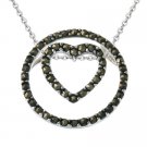 Sterling Silver 3-in-1 Marcasite Heart & Circle Pendant P10672