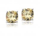 Sterling Silver 3.3ct Citrine Cushion-Cut Stud Earrings, 7mm E13156C