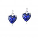 Sterling Silver 3.5ct Created Sapphire Briolette-Cut Heart Drop Earrings E13140B2