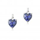 Sterling Silver 3.5ct Tanzanite CZ Briolette-Cut Heart Drop Earrings E13140TZ1
