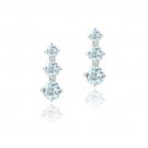 Sterling Silver 3.85ct Blue Topaz Three Stone Dangle Earrings E13027BT