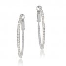 Sterling Silver 35mm Inside Out CZ Hoop Earrings H10875