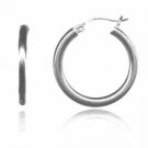 Sterling Silver 3x25mm Basic Hoop Earrings H3005D325