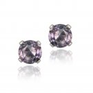 Sterling Silver 4-5ct Amethyst Stud Earrings, 5mm E12010A