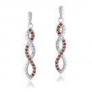 Sterling Silver 4-5ct Garnet & Diamond Accent Triple Infinity Dangle Earrings E12045G